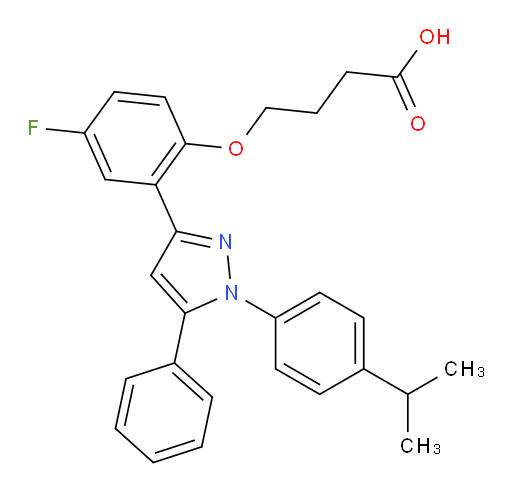 Butanoic acid, 4-[4-fluoro-2-[1-[4-(1-methylethyl)phenyl]-5-phenyl-1H-pyrazol-3-yl]phenoxy]- (ACI)