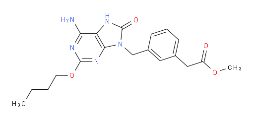Methyl 3-[(6-amino-2-butoxy-7,8-dihydro-8-oxo-9H-purin-9-yl)methyl]benzeneacetate (ACI)