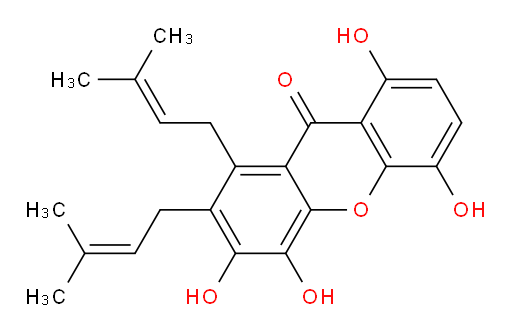 3,4,5,8-Tetrahydroxy-1,2-bis(3-methyl-2-buten-1-yl)-9H-xanthen-9-one (ACI)