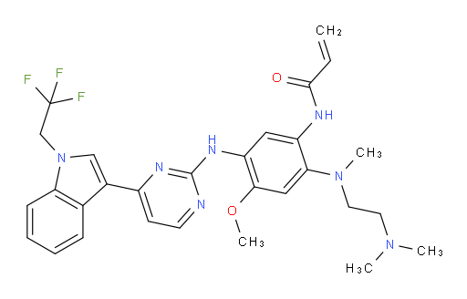 N-[2-[[2-(Dimethylamino)ethyl]methylamino]-4-methoxy-5-[[4-[1-(2,2,2-trifluoroethyl)-1H-indol-3-yl]-2-pyrimidinyl]amino]phenyl]-2-propenamide (ACI)