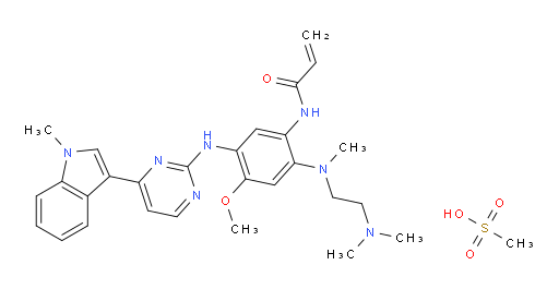 2-Propenamide, N-[2-[[2-(dimethylamino)ethyl]methylamino]-4-methoxy-5-[[4-(1-methyl-1H-indol-3-yl)-2-pyrimidinyl]amino]phenyl]-, compd. with methanesulfonate (1:2) (ACI)