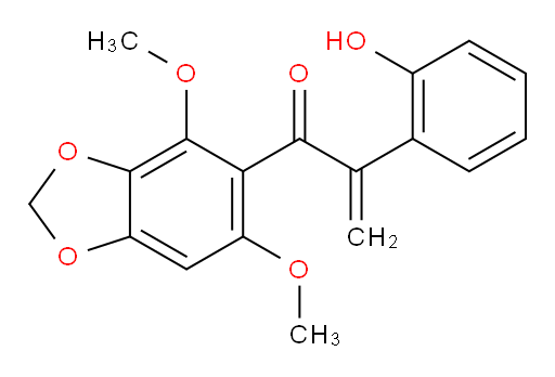 1-(4,6-Dimethoxy-1,3-benzodioxol-5-yl)-2-(2-hydroxyphenyl)-2-propen-1-one (ACI)