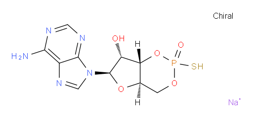 Adenosine, cyclic 3′,5′-[hydrogen (R)-phosphorothioate], sodium salt (1:1) (ACI)