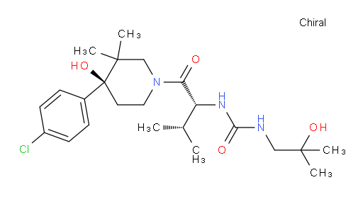 N-[(1R)-1-[[(4S)-4-(4-Chlorophenyl)-4-hydroxy-3,3-dimethyl-1-piperidinyl]carbonyl]-2-methylpropyl]-N′-(2-hydroxy-2-methylpropyl)urea (ACI)
