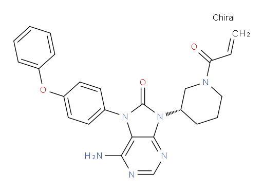 6-Amino-7,9-dihydro-9-[(3S)-1-(1-oxo-2-propen-1-yl)-3-piperidinyl]-7-(4-phenoxyphenyl)-8H-purin-8-one (ACI)
