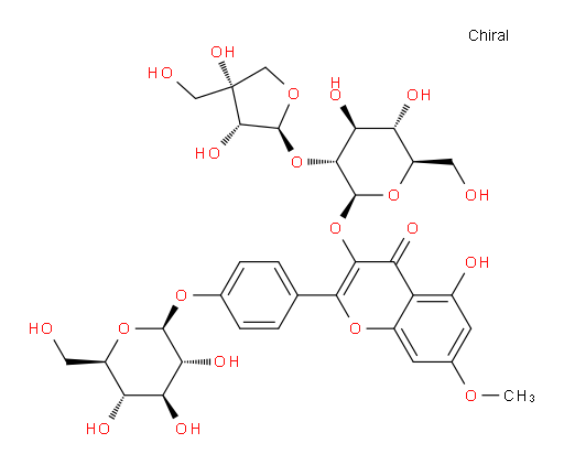 4H-1-Benzopyran-4-one, 3-[(2-O-D-apio-β-D-furanosyl-D-glucopyranosyl)oxy]-2-[4-(β-D-glucopyranosyloxy)phenyl]-5-hydroxy-7-methoxy- (9CI)