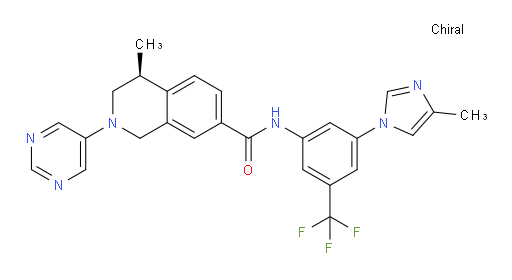 (4S)-1,2,3,4-Tetrahydro-4-methyl-N-[3-(4-methyl-1H-imidazol-1-yl)-5-(trifluoromethyl)phenyl]-2-(5-pyrimidinyl)-7-isoquinolinecarboxamide (ACI)