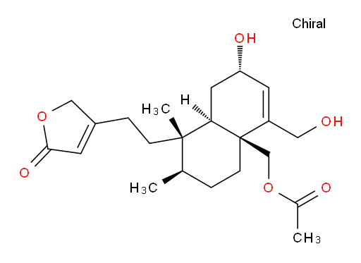 4-[2-[(1S,2R,4aS,7S,8aR)-4a-[(Acetyloxy)methyl]-1,2,3,4,4a,7,8,8a-octahydro-7-hydroxy-5-(hydroxymethyl)-1,2-dimethyl-1-naphthalenyl]ethyl]-2(5H)-furanone (ACI)