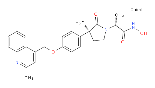 (αR,3S)-N-Hydroxy-α,3-dimethyl-3-[4-[(2-methyl-4-quinolinyl)methoxy]phenyl]-2-oxo-1-pyrrolidineacetamide (ACI)