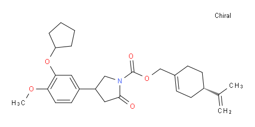 [(4S)-4-(1-Methylethenyl)-1-cyclohexen-1-yl]methyl 4-[3-(cyclopentyloxy)-4-methoxyphenyl]-2-oxo-1-pyrrolidinecarboxylate (ACI)