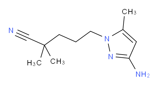 5-(3-amino-5-methyl-1H-pyrazol-1-yl)-2,2-dimethylpentanenitrile