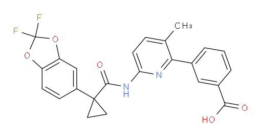 3-[6-[[[1-(2,2-Difluorobenzo[d][1,3]dioxol-5-yl)cyclopropyl]carbonyl]amino]-3-methylpyridin-2-yl]benzoic acid