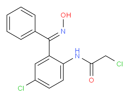 2-chloro-N-(4-chloro-2-((hydroxyimino)(phenyl)methyl)phenyl)acetamide