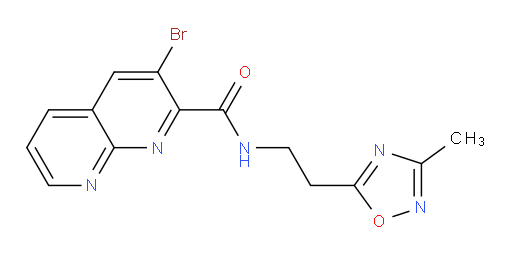 3-bromo-N-(2-(3-methyl-1,2,4-oxadiazol-5-yl)ethyl)-1,8-naphthyridine-2-carboxamide
