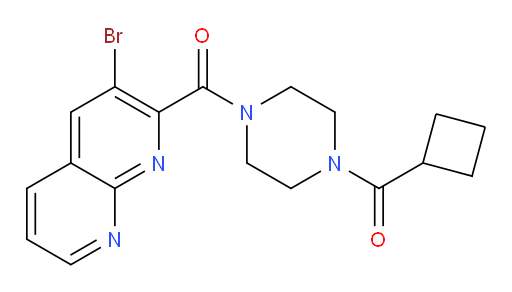 (3-bromo-1,8-naphthyridin-2-yl)(4-(cyclobutanecarbonyl)piperazin-1-yl)methanone