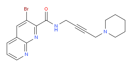 3-bromo-N-(4-(piperidin-1-yl)but-2-yn-1-yl)-1,8-naphthyridine-2-carboxamide