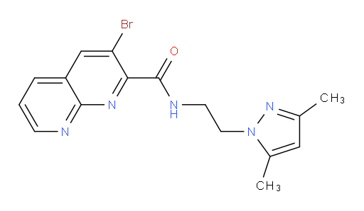3-bromo-N-(2-(3,5-dimethyl-1H-pyrazol-1-yl)ethyl)-1,8-naphthyridine-2-carboxamide