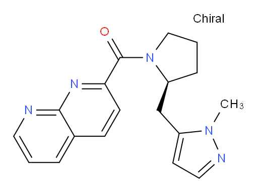 (S)-(2-((1-methyl-1H-pyrazol-5-yl)methyl)pyrrolidin-1-yl)(1,8-naphthyridin-2-yl)methanone
