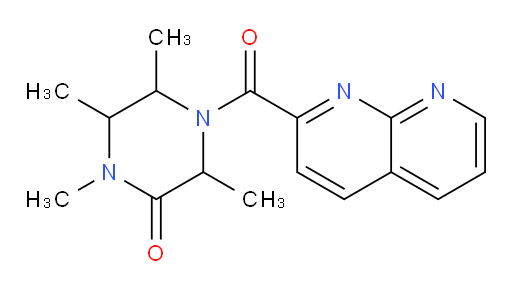 1,3,5,6-tetramethyl-4-(1,8-naphthyridine-2-carbonyl)piperazin-2-one