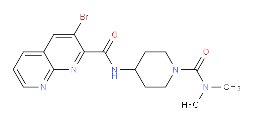 3-bromo-N-(1-(dimethylcarbamoyl)piperidin-4-yl)-1,8-naphthyridine-2-carboxamide