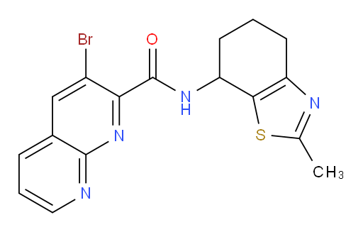 3-bromo-N-(2-methyl-4,5,6,7-tetrahydrobenzo[d]thiazol-7-yl)-1,8-naphthyridine-2-carboxamide