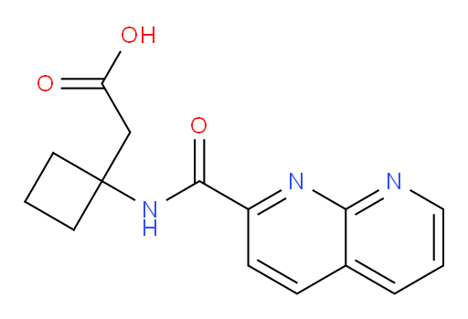 2-(1-(1,8-naphthyridine-2-carboxamido)cyclobutyl)acetic acid