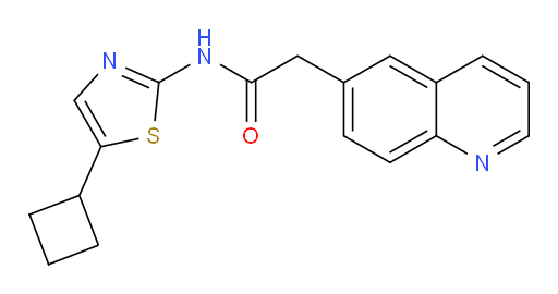 N-(5-cyclobutylthiazol-2-yl)-2-(quinolin-6-yl)acetamide