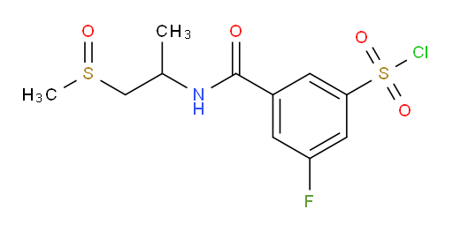 3-fluoro-5-((1-(methylsulfinyl)propan-2-yl)carbamoyl)benzene-1-sulfonyl chloride