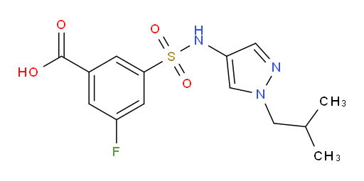 3-fluoro-5-(N-(1-isobutyl-1H-pyrazol-4-yl)sulfamoyl)benzoic acid