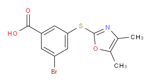3-bromo-5-((4,5-dimethyloxazol-2-yl)thio)benzoic acid