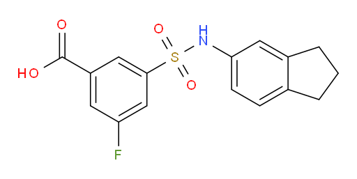 3-(N-(2,3-dihydro-1H-inden-5-yl)sulfamoyl)-5-fluorobenzoic acid