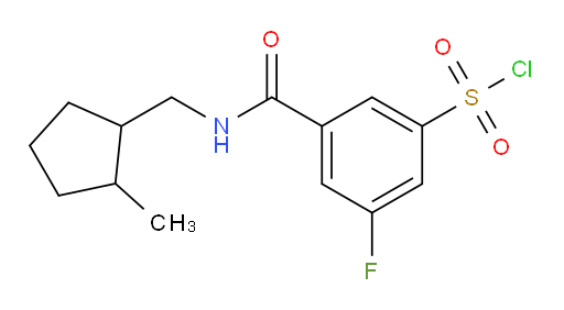3-fluoro-5-(((2-methylcyclopentyl)methyl)carbamoyl)benzene-1-sulfonyl chloride