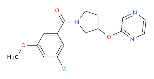 (3-chloro-5-methoxyphenyl)(3-(pyrazin-2-yloxy)pyrrolidin-1-yl)methanone