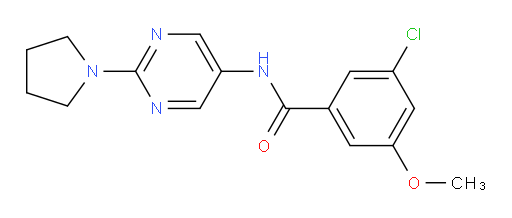 3-chloro-5-methoxy-N-(2-(pyrrolidin-1-yl)pyrimidin-5-yl)benzamide