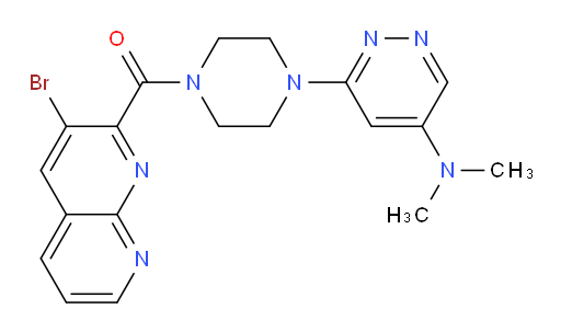 (3-bromo-1,8-naphthyridin-2-yl)(4-(5-(dimethylamino)pyridazin-3-yl)piperazin-1-yl)methanone
