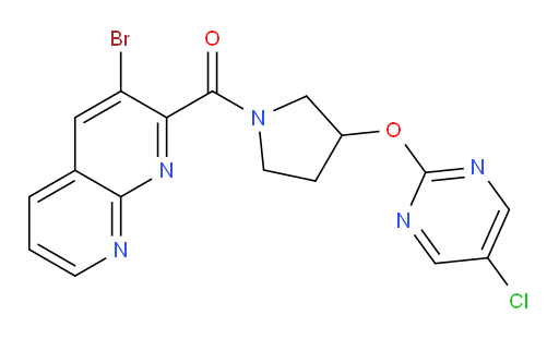 (3-bromo-1,8-naphthyridin-2-yl)(3-((5-chloropyrimidin-2-yl)oxy)pyrrolidin-1-yl)methanone
