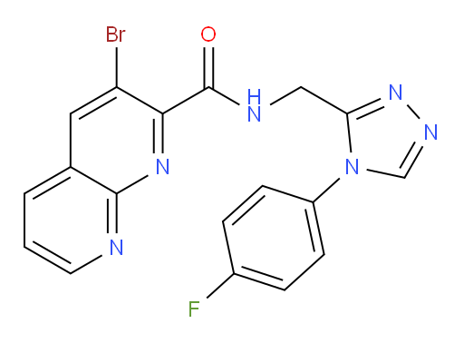 3-bromo-N-((4-(4-fluorophenyl)-4H-1,2,4-triazol-3-yl)methyl)-1,8-naphthyridine-2-carboxamide