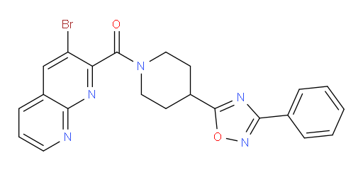 (3-bromo-1,8-naphthyridin-2-yl)(4-(3-phenyl-1,2,4-oxadiazol-5-yl)piperidin-1-yl)methanone
