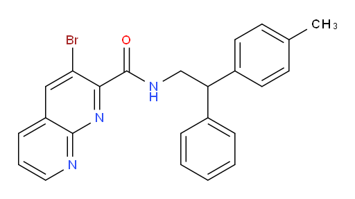 3-bromo-N-(2-phenyl-2-(p-tolyl)ethyl)-1,8-naphthyridine-2-carboxamide