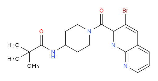 N-(1-(3-bromo-1,8-naphthyridine-2-carbonyl)piperidin-4-yl)pivalamide