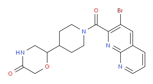 6-(1-(3-bromo-1,8-naphthyridine-2-carbonyl)piperidin-4-yl)morpholin-3-one