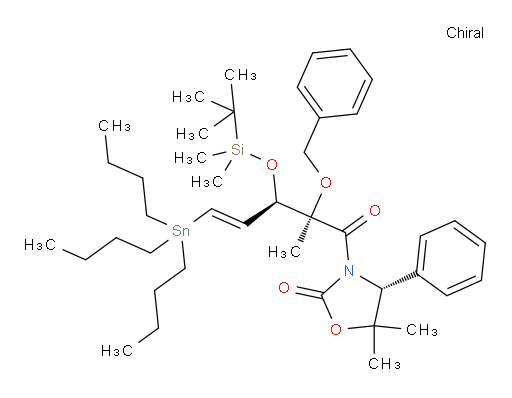 (R)-3-((2R,3R,E)-2-(benzyloxy)-3-((tert-butyldimethylsilyl)oxy)-2-methyl-5-(tributylstannyl)pent-4-enoyl)-5,5-dimethyl-4-phenyloxazolidin-2-one