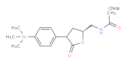 N-(((2R)-5-oxo-4-(4-(trimethylstannyl)phenyl)tetrahydrofuran-2-yl)methyl)acetamide