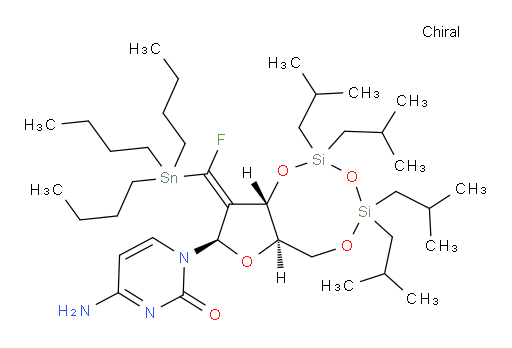 4-amino-1-((6aR,8R,9aS,Z)-9-(fluoro(tributylstannyl)methylene)-2,2,4,4-tetraisobutyltetrahydro-6H-furo[3,2-f][1,3,5,2,4]trioxadisilocin-8-yl)pyrimidin-2(1H)-one