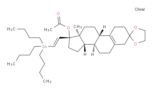 (8R,9S,13S,14S,17R)-13-methyl-17-((E)-2-(tributylstannyl)vinyl)-1,2,4,6,7,8,9,11,12,13,14,15,16,17-tetradecahydrospiro[cyclopenta[a]phenanthrene-3,2'-[1,3]dioxolan]-17-yl acetate