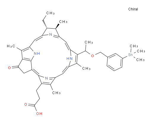 (13R,14R)-14-Ethyl-13,14-dihydro-4,8,13,18-tetramethyl-20-oxo-9-[1-[[3-(trimethylstannyl)phenyl]methoxy]ethyl]-3-phorbinepropanoic acid