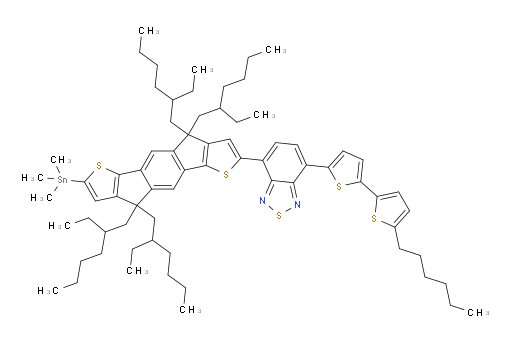 4-(5'-hexyl-[2,2'-bithiophen]-5-yl)-7-(4,4,9,9-tetrakis(2-ethylhexyl)-7-(trimethylstannyl)-4,9-dihydro-s-indaceno[1,2-b:5,6-b']dithiophen-2-yl)benzo[c][1,2,5]thiadiazole