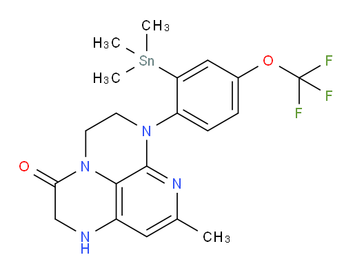 8-methyl-6-(4-(trifluoromethoxy)-2-(trimethylstannyl)phenyl)-1,2,5,6-tetrahydro-1,3a,6,7-tetraazaphenalen-3(4H)-one