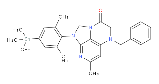 5-benzyl-1-(2,6-dimethyl-4-(trimethylstannyl)phenyl)-7-methyl-4,5-dihydro-1H-1,2a,5,8-tetraazaacenaphthylen-3(2H)-one