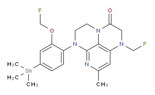 6-(2-(fluoromethoxy)-4-(trimethylstannyl)phenyl)-1-(fluoromethyl)-8-methyl-1,2,5,6-tetrahydro-1,3a,6,7-tetraazaphenalen-3(4H)-one